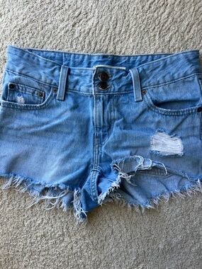 Light Blue Levi’s Distressed Denim  Shorts